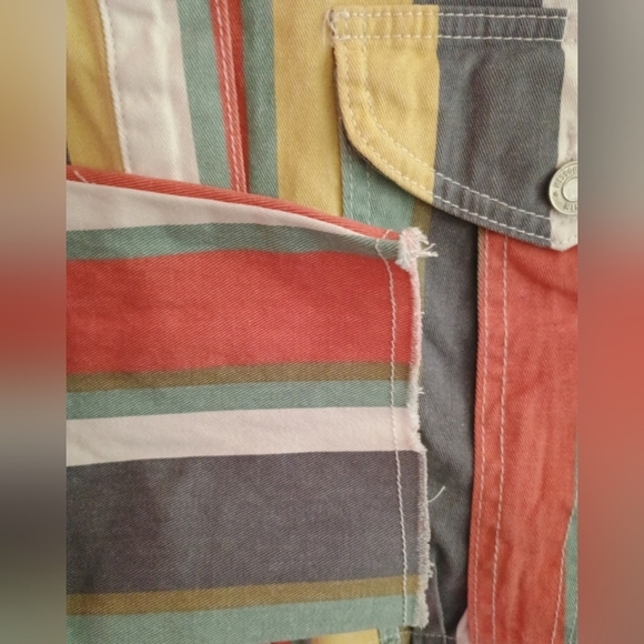 Multi colored Stripped Cropped Jean Jacket from Missguided - Picture 3 of 8
